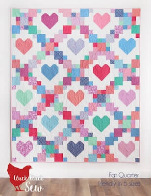 Heartsy Fat Quarter Quilt Pattern by Clulck Cluck Sew
