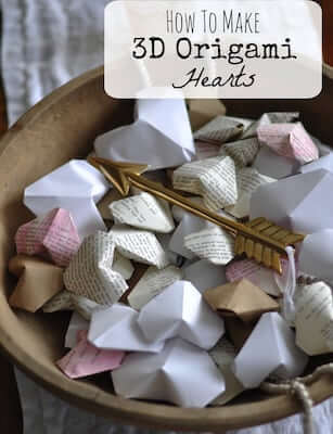 How To Make 3D Origami Hearts by Life Is A Party