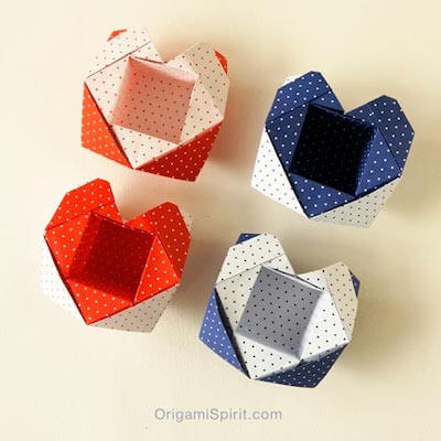 Cómo hacer una caja de corazón de origami por Origami Spirit