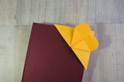 How To Make An Origami Heart Corner Bookmark by Christine's Crafts