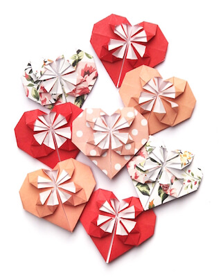 Origami Blossom Hearts by Gathering Beauty