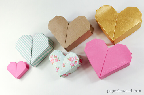 Caja Corazón de Origami de Paper Kawaii