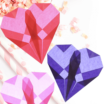 Corazones de ventana de papel de origami de Joyful Abode