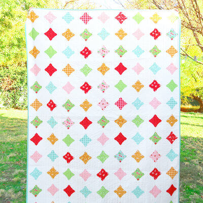 Pieced Cathedral Windows Free Quilt Pattern by Burlap And Blossom Patterns