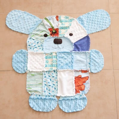 Puppy-Shaped Rag Quilt Pattern by Green Castle