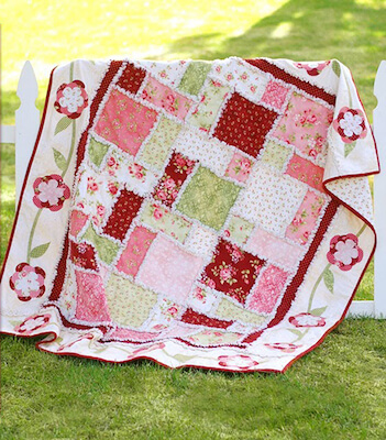 Rose Rag Quilt Pattern by Shabby Fabrics