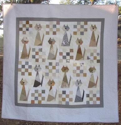 Scrappy Cat Quilt Pattern by Quilting Up A Creek