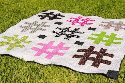 The Jumbo Hashtag Quilt Pattern by Sew Can She