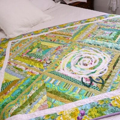 White Rose String Quilt Pattern by Sewn Wyoming