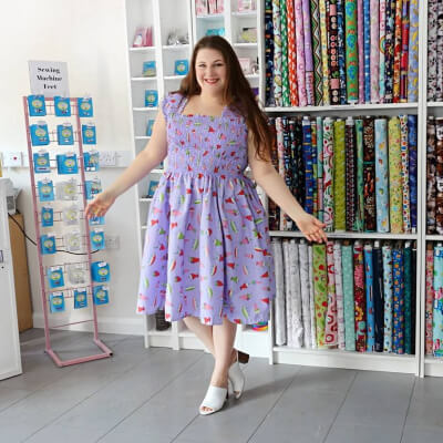 Cotton Shirred Bodice Dress Pattern by SewingBeeFabrics