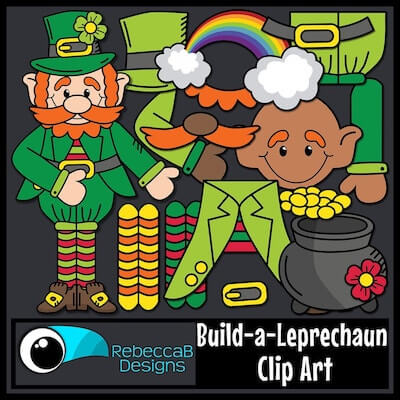 Build-A-Leprechaun St. Patrick's Day Clip Art by Rebecca B Design Shop