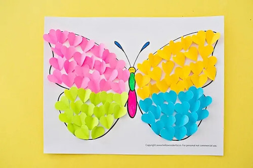 Butterfly Paper Heart Craft by Hello Wonderful