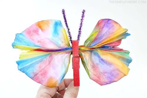 Coffee Filter Butterfly Craft by The Simple Parent