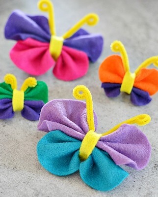 Easy No Sew Felt Butterfly Craft by A Cultivated Nest