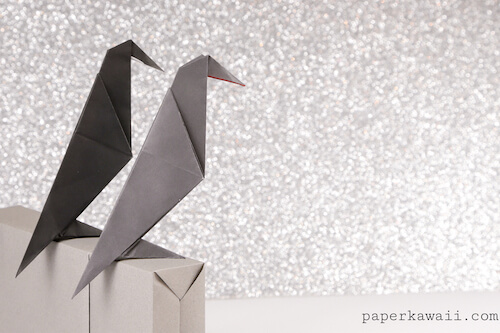 Easy Origami Crow Or Raven Tutorial by Paper Kawaii