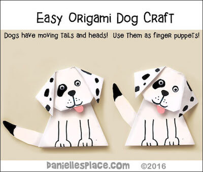 Manualidad fácil para perros de origami por Danielle's Place