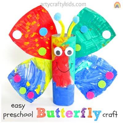 Manualidad fácil de mariposas para preescolar por Arty Crafty Kids