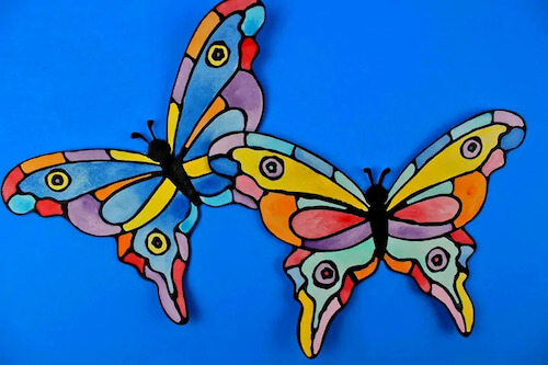 Faux Stained Glass Butterfly Craft by Crayons & Cravings