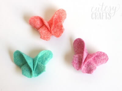 Felt Origami Butterfly Hair Clips by Cutesy Crafts
