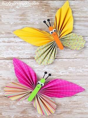 Folded Paper Butterfly Craft by Buggy And Buddy