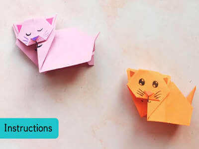 Cómo hacer un gato de origami por Twinkl