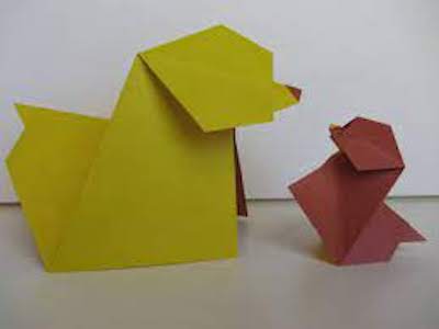 Origami perro ladrando por instrucciones de Origami