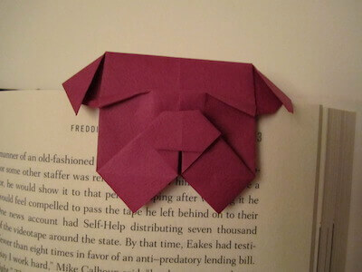 Origami Bulldog Bookmark by Flotsam And Origami Jetsam