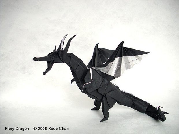 Origami Fiery Dragon by Kade Chan Origami Blog