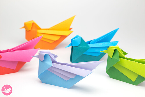 Origami Mandarin Bird Tutorial by Paper Kawaii
