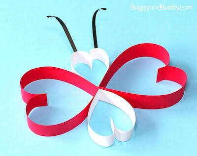 Paper Heart Butterfly Craft by Buggy And Buddy