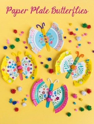 Paper Plate Butterfly Kids Craft by Designed Improvised