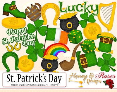 St. Patrick's Day Clipart Images by Honey And Roses Designs