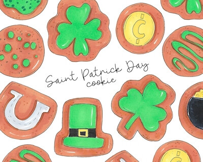 St. Patrick's Day Cookies Clipart by Sweet Street Shop