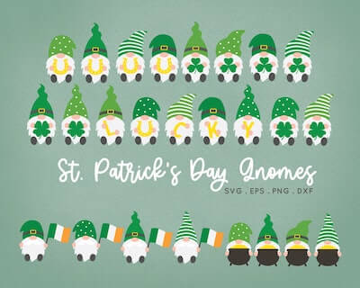 St. Patrick's Day Gnomes Clipart by Peachy Cotton Candy
