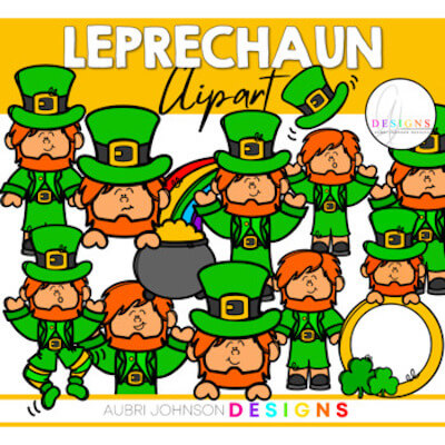 St. Patrick's Day Leprechaun Clip Art by Aubri Johnson Designs
