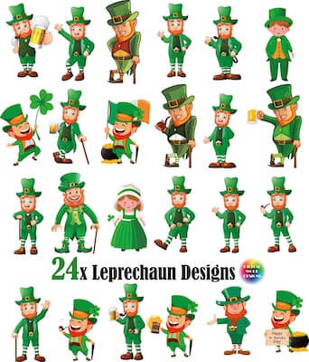  St. Patrick's Day Leprechaun Clipart by Digital Work Designs