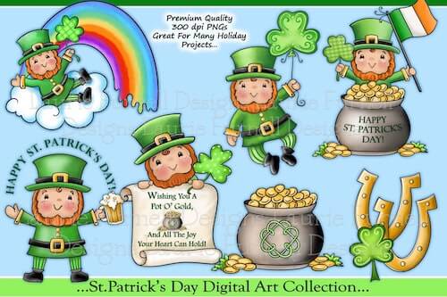 St. Patrick's Day Leprechaun Clip Art by Laurie Furnell Designs