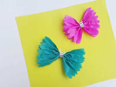 Tissue Paper Butterfly Craft by Glue Sticks & Gumdrops
