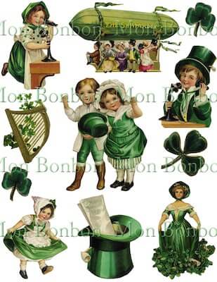 Vintage Victorian St. Patrick's Day Clipart by Mon Bonbon