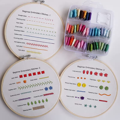 Beginners Embroidery Kit to Learn 30 Different Stitches