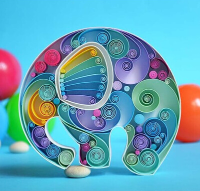 Plantilla de quilling de elefante de LarissaZasadna