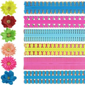 Juego de filigrana de papel con flores de colores Saktopdeco