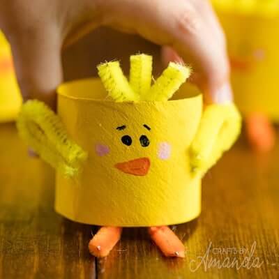 Cardboard Tube Chicks by Crafts By Amanda