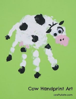 Cow Handprint Art by Craftulate