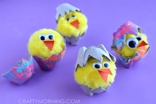 Egg Carton Hatching Chicks by Crafty Morning
