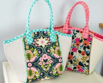 Fabric Basket Tote Sewing Pattern by Sew Can She