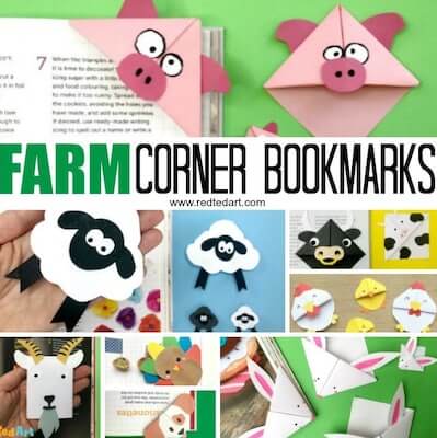 Farm Animal Corner Bookmarks by Red Ted Art