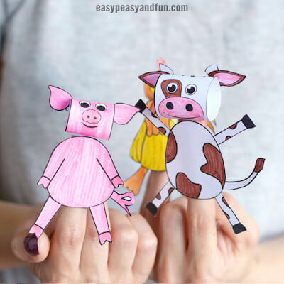 Farm Animals Finger Puppets by Easy Peasy And Fun