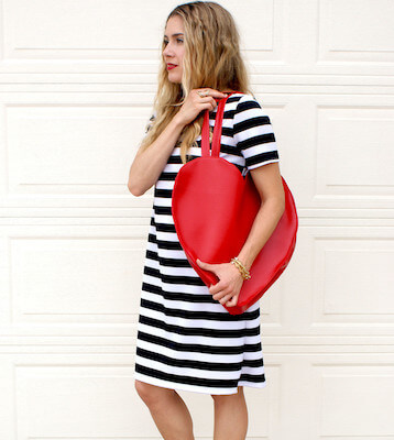 Kate Spade Inspired Heart Tote Bag Pattern by Riva La Diva