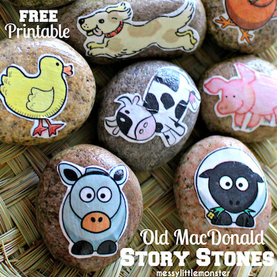 Old Macdonald Farm Animal Story Stones by Messy Little Monster